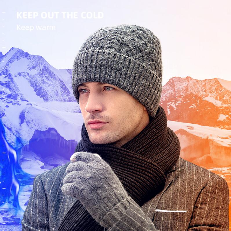 帽子男冬季保暖羊毛針織帽加厚毛線帽中老年防寒爸爸大頭棉帽男士