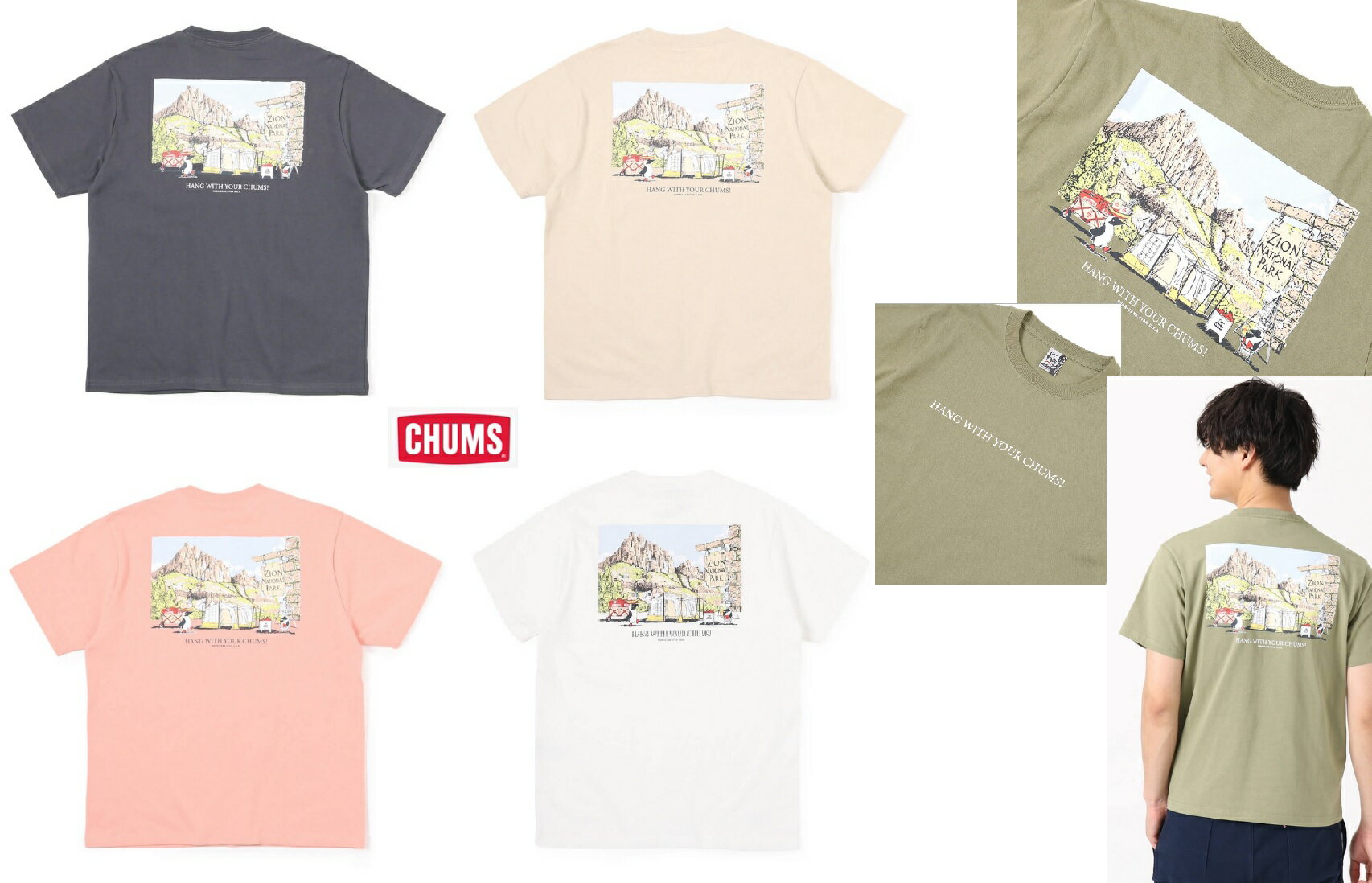 【毒】CHUMS 男款 Zion Camping T 多色短袖上衣 CH012393【領券折222｜Cube卡+APP下單最高10%回饋】