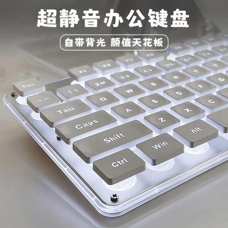 前行者GX710靜音鍵盤滑鼠機械手感有線電腦筆電女生辦公高顏值