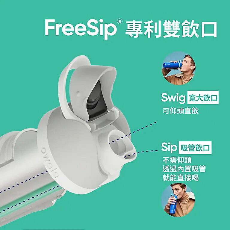 【毒】(代購7天)Owala Freesip Tritan彈蓋+可拆式吸管運動水壺/ 專利雙飲口/ 740ml/ 無人島 4