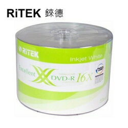 【RiTEK錸德】 16X DVD-R 裸裝 4.7GB 珍珠白滿版可列印式 50片/組