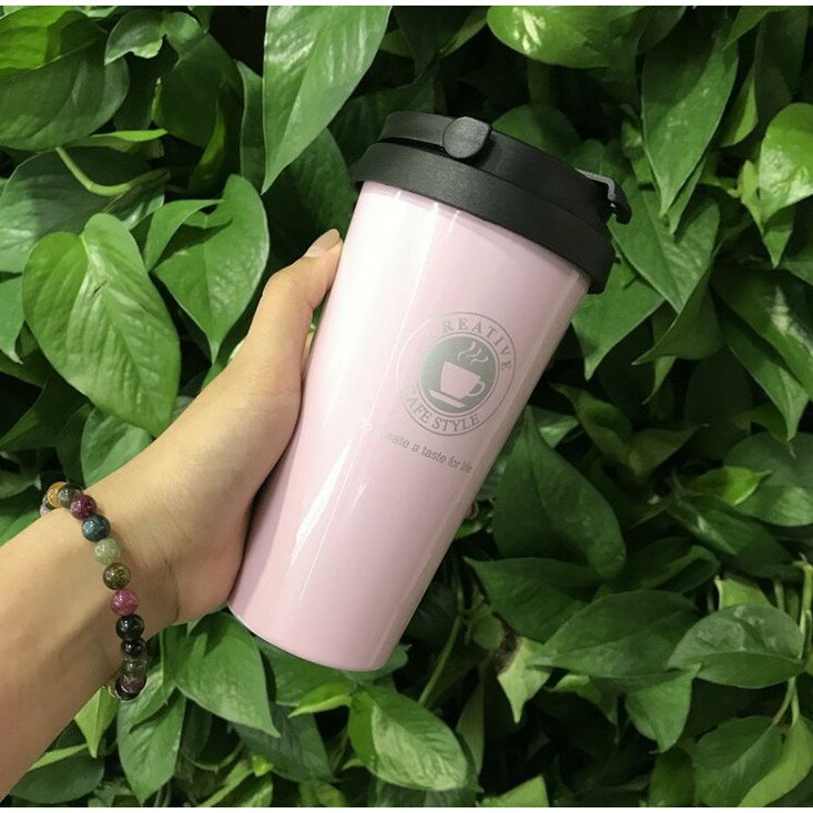 [現貨]不鏽鋼咖啡杯 保溫咖啡杯 保冰 500mL 隨行杯 保溫 咖啡杯 環保杯 雙層真空 新升級不鏽鋼可手提保溫杯 6