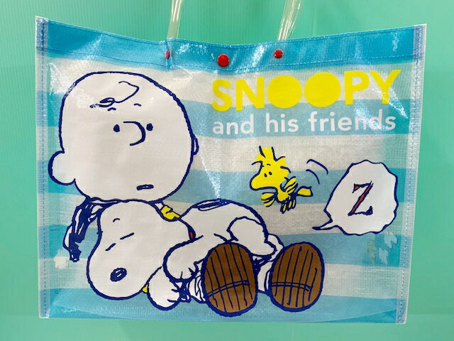 【震撼精品百貨】史奴比Peanuts Snoopy SNOOPY 防水收納袋/手提袋-睡覺圖案透明藍#21245 震撼日式精品百貨