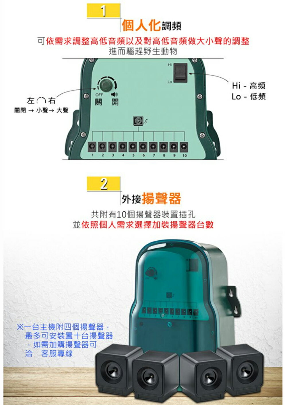 DigiMax 專業級產業用驅鳥鼠擊退器 UP-166 驅逐各種野生動物 超音波驅逐器 動物驅離 驅趕 1