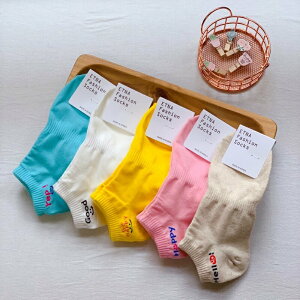 【S.One】韓國襪-韓國製造 空運來台 彩色字母踝襪 微笑 笑臉 女襪 正韓襪 ETNA Fashion Socks