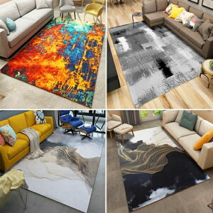 地毯 北歐地毯客廳臥室茶幾墊歐式簡約現代抽象沙發床邊美式長方形地毯【紅人衣櫥】