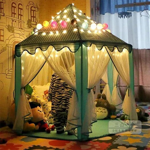 兒童遊戲帳篷 兒童六角帳篷公主超大城堡游戲屋室內外寶寶房子玩具屋生日禮物-雙十一購物節 交換禮物 可開發票 母親節禮物