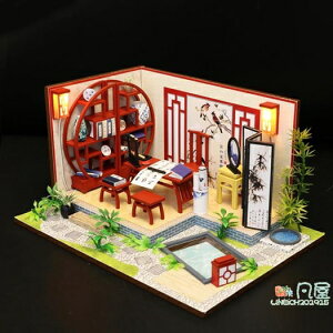 DIY小屋 DIY小屋粉黛閣樓手工制作玩具拼裝模型別墅房子創意送生日禮品女 交換禮物 母親節禮物