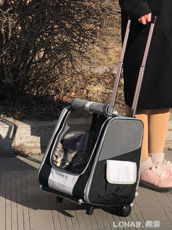 寵物包拉桿包狗狗背包外出雙肩貓箱拉桿箱貓包便攜狗包雙輪可摺疊 樂活生活館