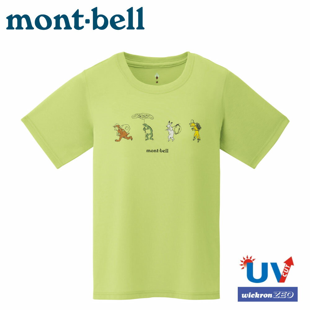 【Mont-Bell 日本 女 WIC.T 鳥獸CAMP短袖排汗T恤《百合綠》】1114536/圓領衫/運動上衣