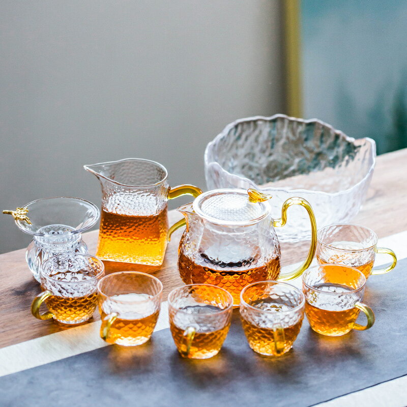 日式透明玻璃茶具套裝家用小套簡約干泡茶壺器過濾高溫耐熱茶杯子