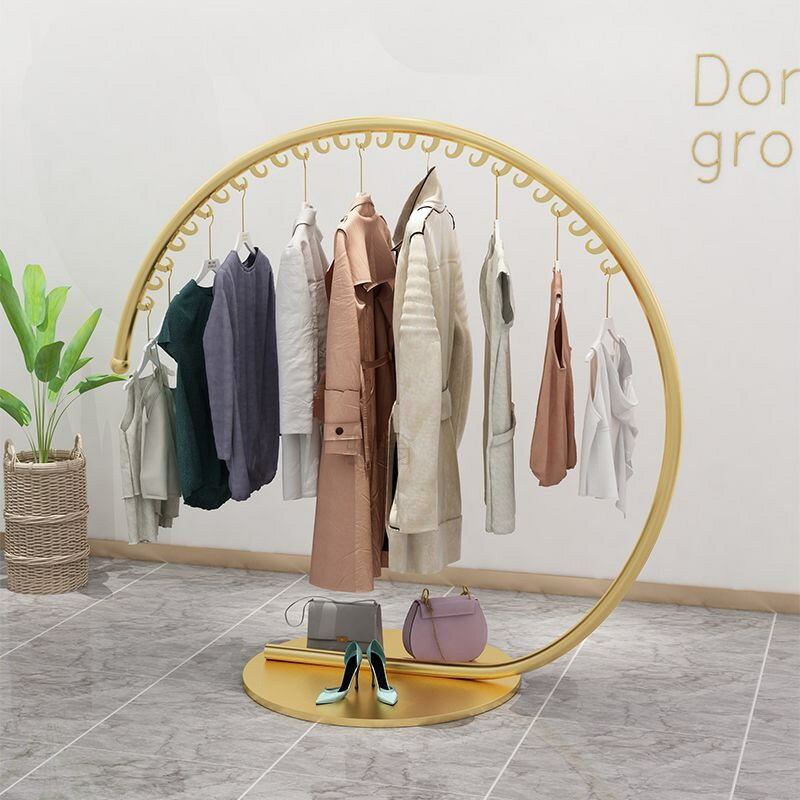 免運 開立發票 落地衣架 衣架 服裝店展示架 可移動掛衣桿 服裝店 展示架 衣帽掛架 簡易衣帽架 3r靜谷鐵藝衣帽架落地掛衣服架創意掛衣架室內簡約時尚服裝店展示