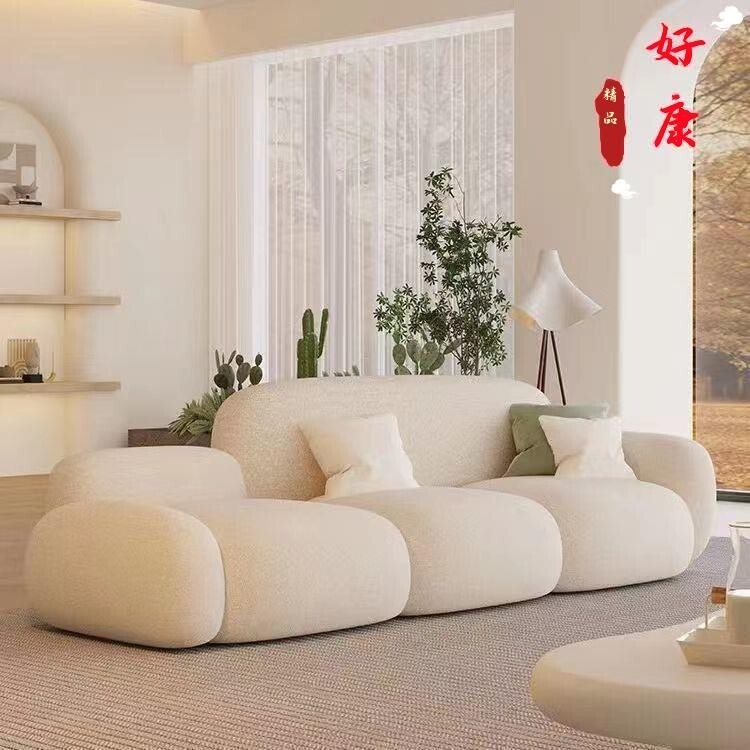 免運 泡芙奶油沙發 沙發 拼接布藝沙發 小戶型沙發 輕奢沙發 雙人沙發 可愛雲朵沙發 懶人沙發 三人沙發 懶骨頭沙發