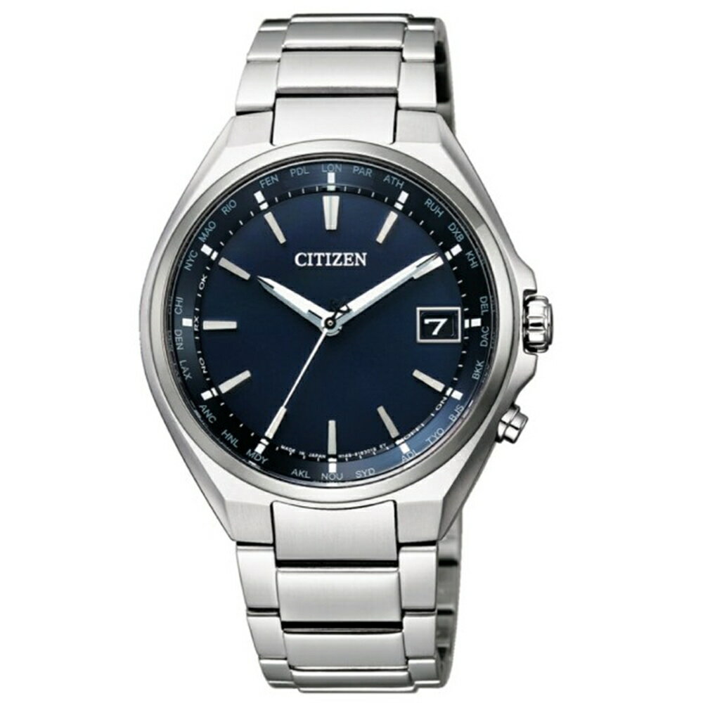 【Time Piece】CITIZEN GENT'S 光動能電波鈦金屬腕錶-藍(CB1120-50L) [APP下單享4%點數]