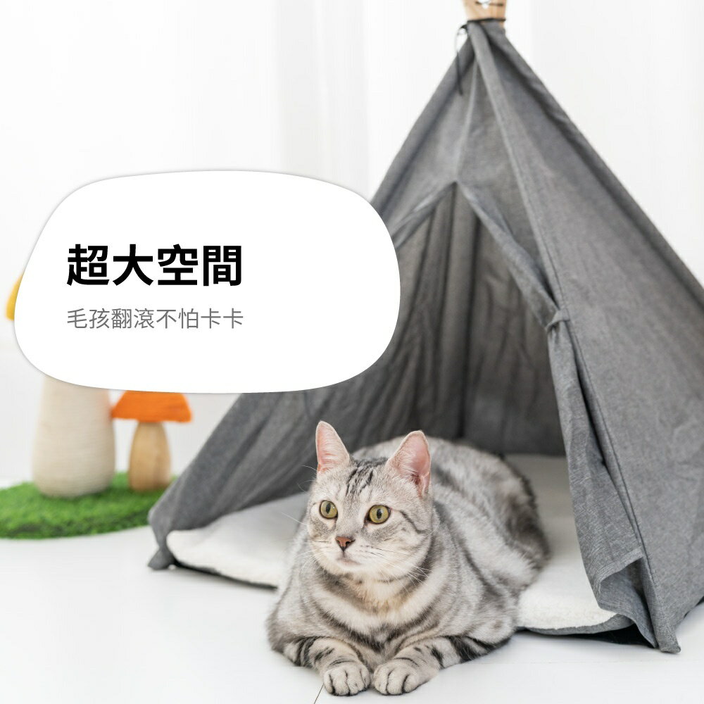 【PetPanny 陪陪你】可收納露營款寵物帳篷 貓窩狗窩寵物窩 寵物家具 可拆洗寵物窩 造型睡窩 4