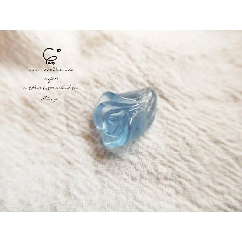 海水藍寶 玫瑰花 211257/海水藍寶/水晶飾品/ [晶晶工坊-love2hm]