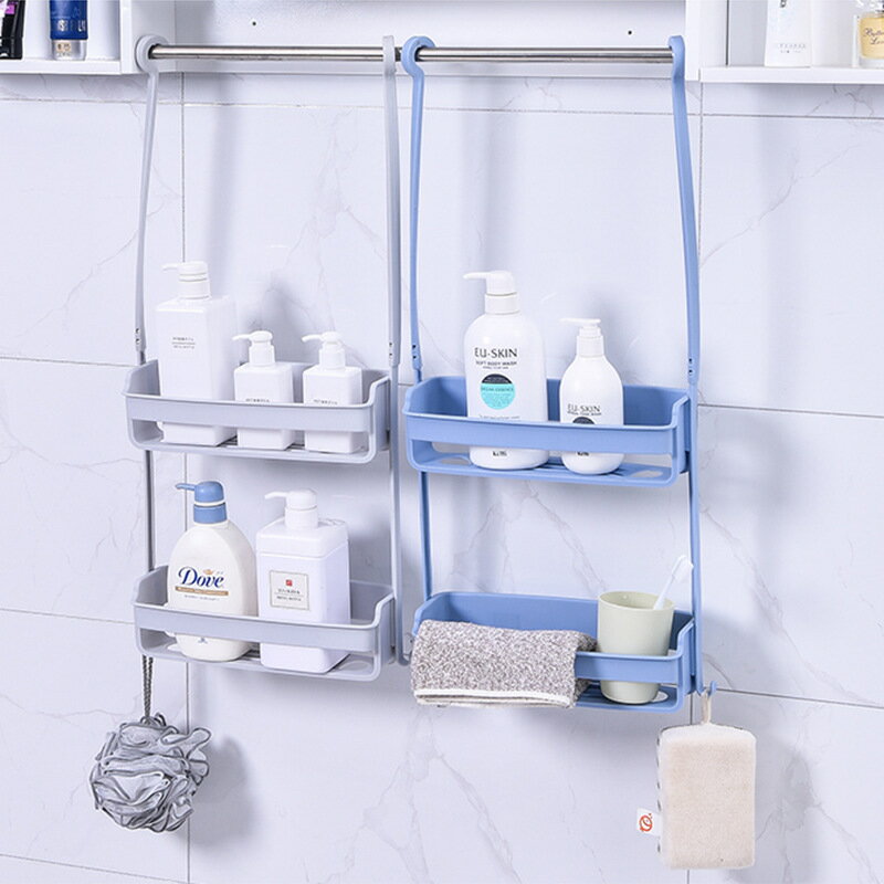 收納架 新款衛生間式置物架 浴室塑料壁掛架 歐式廚房雙層收納架