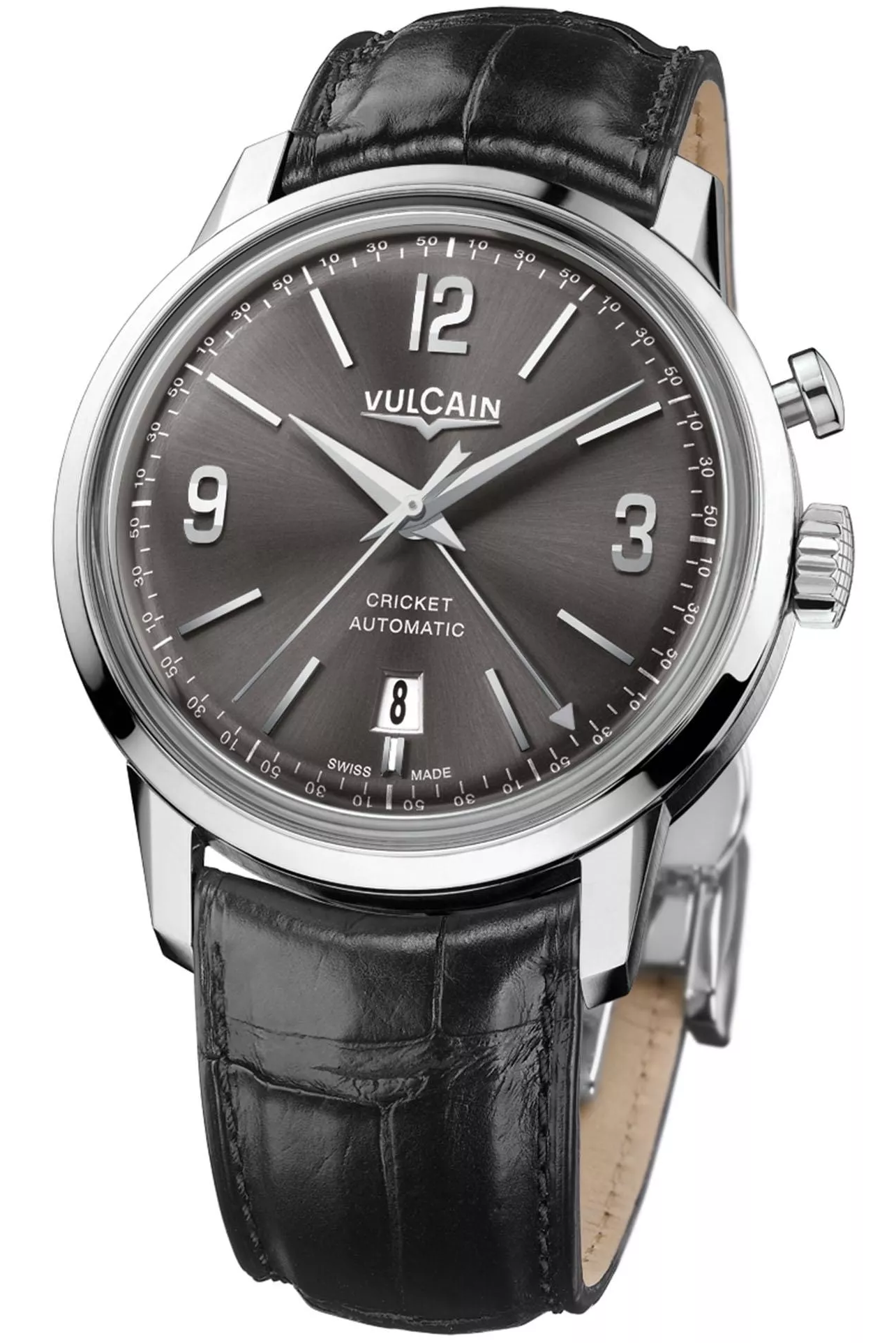 VULCAIN 窩路堅 鬧鈴 總統錶(210151A15.BFL101)-42mm-灰面皮革