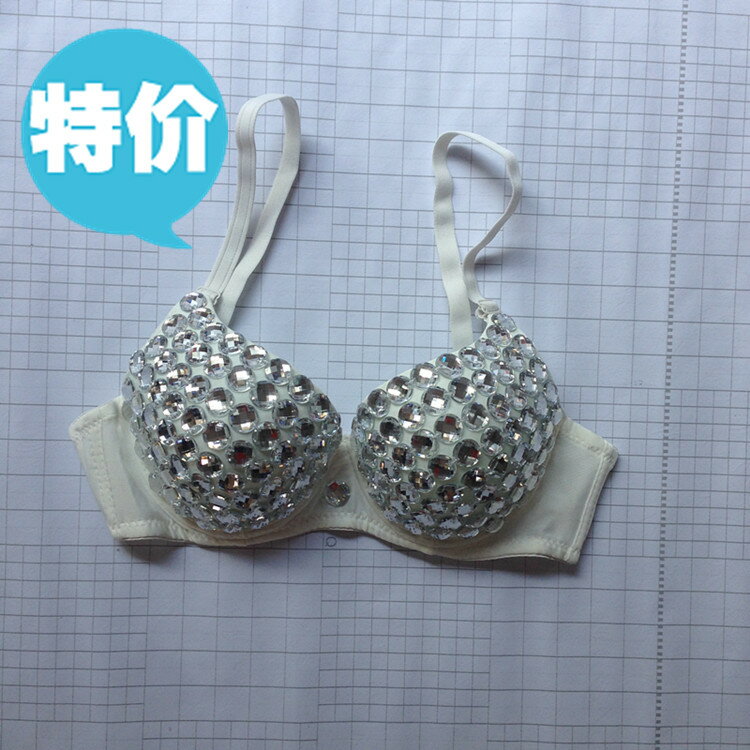 DS夜場酒吧鋼管舞爵士舞臺裝DJ女歌手演出服性感閃鉆文胸打底胸衣