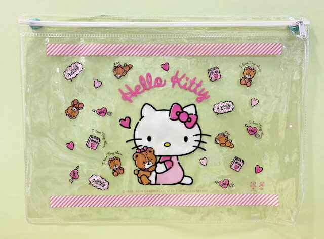 【震撼精品百貨】凱蒂貓 Hello Kitty 日本SANRIO三麗鷗 KITTY 透明拉鍊收納袋/化妝袋-熊#04501 震撼日式精品百貨