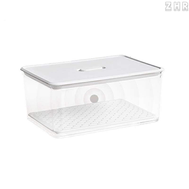 全新 水果保鮮冰箱收納盒塑膠保鮮盒長方形密封盒子食品餃子冷凍整理盒 Dhome