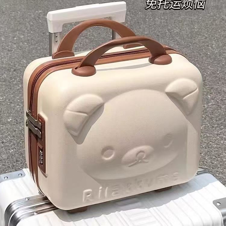 一件代發小熊化妝箱14寸迷你手提箱子小行李箱伴手禮卡通收納化妝【Snowbelle優選】