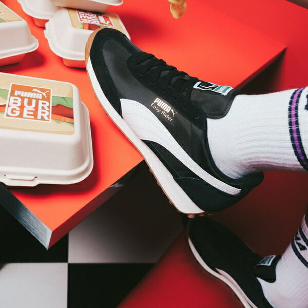 【滿千折百】PUMA 休閒鞋 EASY RIDER VINTAGE 黑白 麂皮 復古 情侶 男女 39902810