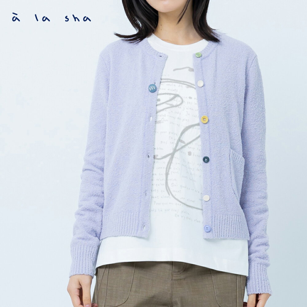 a la sha 大大小小糖果釦針織外套 2