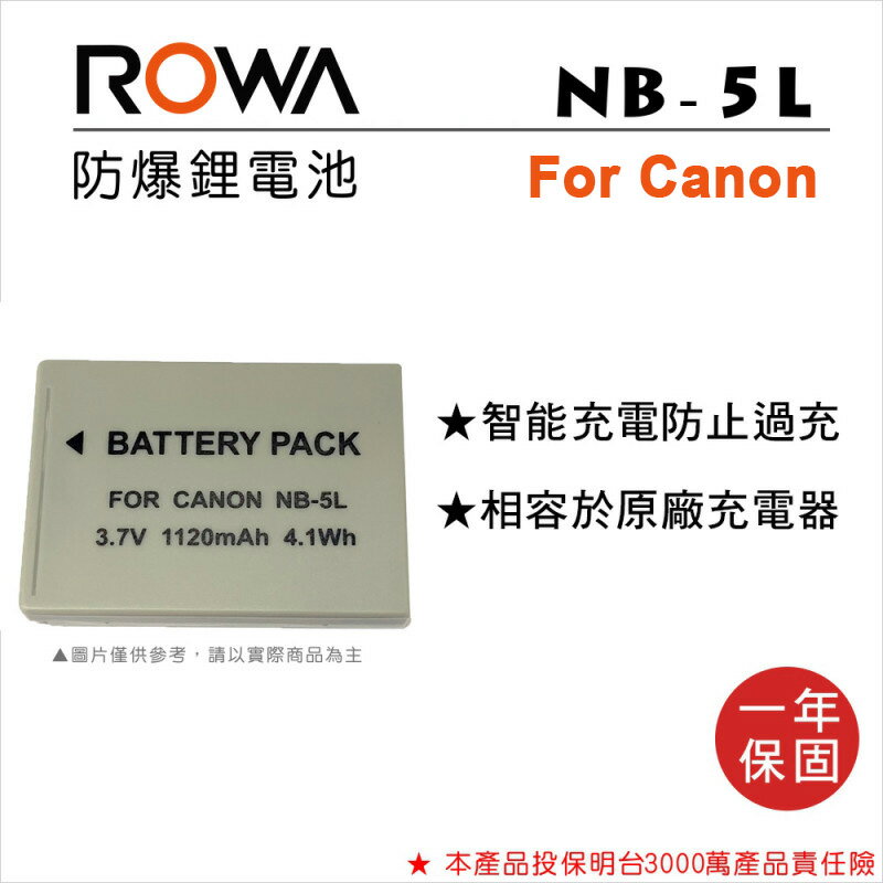 EC數位 ROWA 樂華 Canon NB-5L 鋰電池 900IS 910IS 950IS 990IS SD700