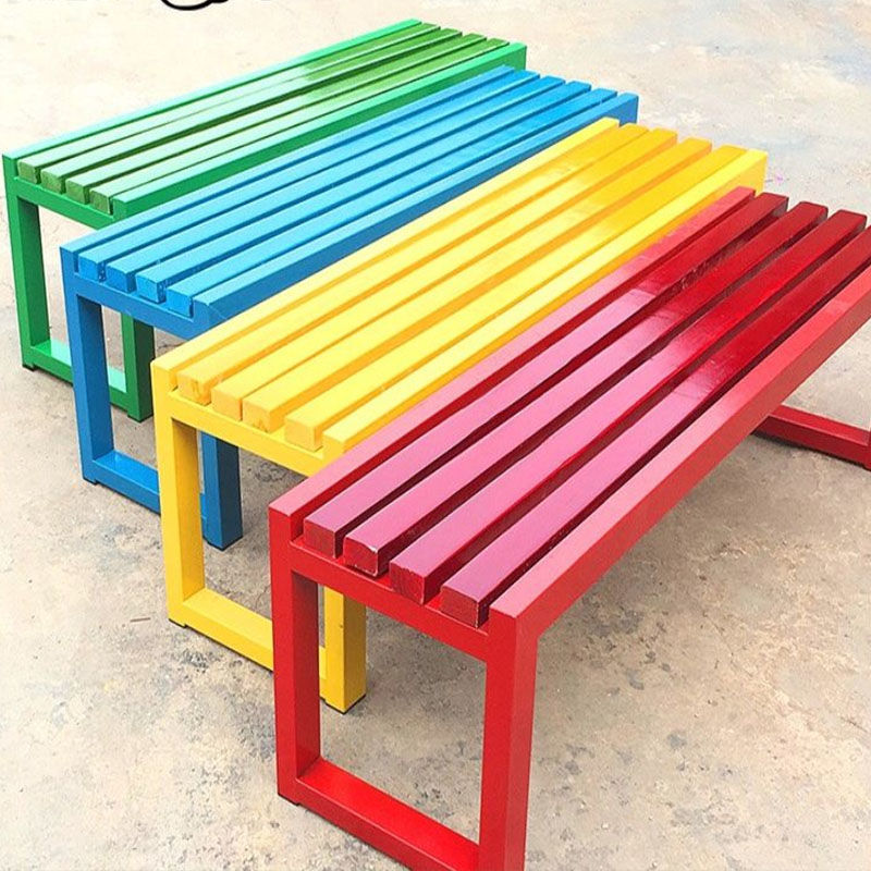 【台灣公司 可開發票】全鐵藝公園長椅長條凳公園椅戶外排椅實木長條凳排椅庭院室外陽臺 3