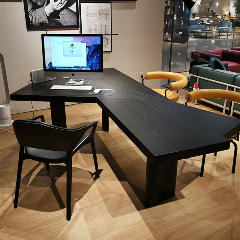 北歐異形實木電腦桌設計師創意書桌家用辦公桌子簡約工作臺老板桌