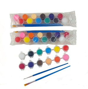 【12色彩繪顏料組】送2支筆 壓克力顏料 無毒廣告顏料 DIY 顏料 繪畫 油畫 丙烯酸顏料