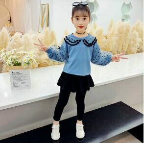 女童網紅套裝洋氣加絨加厚2024秋冬裝新款大童韓版女孩兒童兩件套 交換禮物