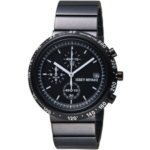 ISSEY MIYAKE 三宅一生 TRAPEZOID系列計時腕錶 VK67-0030SD(SILAZ001Y)-43mm-黑面鋼帶【刷卡回饋 分期0利率】