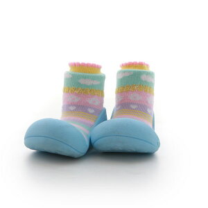 【任2件990】韓國 Attipas 快樂腳襪型學步鞋-天藍雲朵