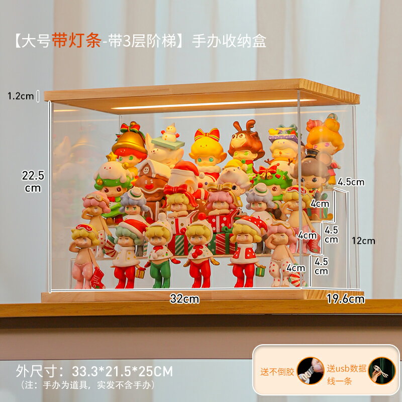 盲盒展示架 壓克力架 盲盒架 壓克力大容量盲盒收納展示架密林古堡手辦盒模型透明防塵落地疊加『cyd19466』