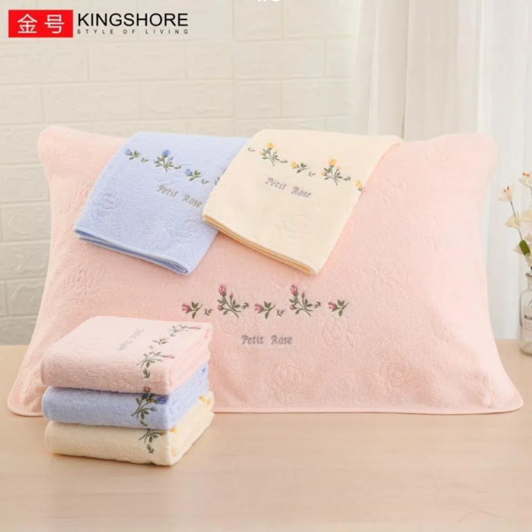 枕巾 素色枕頭巾 純棉加厚加大枕頭巾 一對裝 歐式高檔全棉枕頭巾