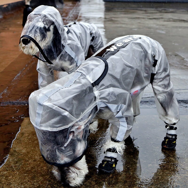【優選百貨】升級款狗狗雨衣四腳防水全包泰迪寵物中大型犬小型犬透明反光雨披