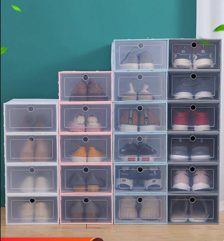 快速出貨-鞋盒收納盒20個裝放鞋子的鞋櫃盒子宿舍抽屜式透明鞋墻省空間神器買幾個送幾個