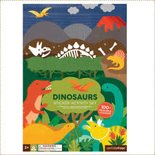 美國Petit Collage - 貼紙遊戲書- 恐龍世界