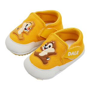DISNEY迪士尼 童鞋 奇奇蒂蒂 不對稱 黏貼 寶寶鞋 學步鞋 滿月禮 [A22213] 小麥黃 MIT台灣製造【巷子屋】