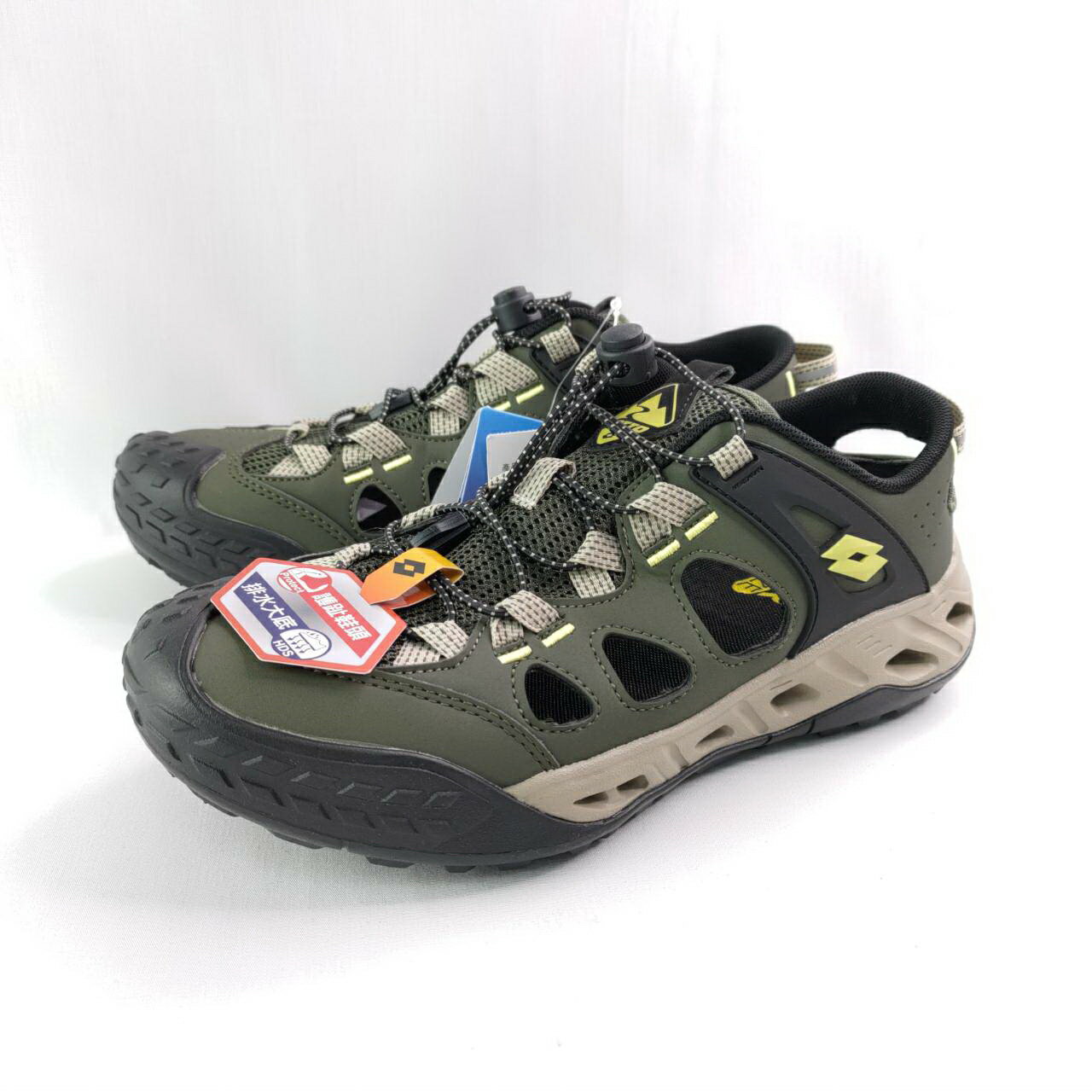 LOTTO LT5AMW9675 男 水陸兩用鞋 涼鞋 運動涼鞋 護趾 排水 軍綠【iSport愛運動】