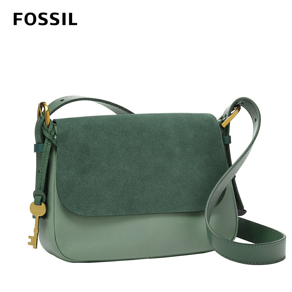 送禮首選★FOSSIL Harper 真皮小馬鞍斜揹包-冷杉綠色 ZB1675297【美國時尚品牌】 附防塵袋+提袋【全館滿額折價★FOSSIL全系列包夾送美妝蛋】