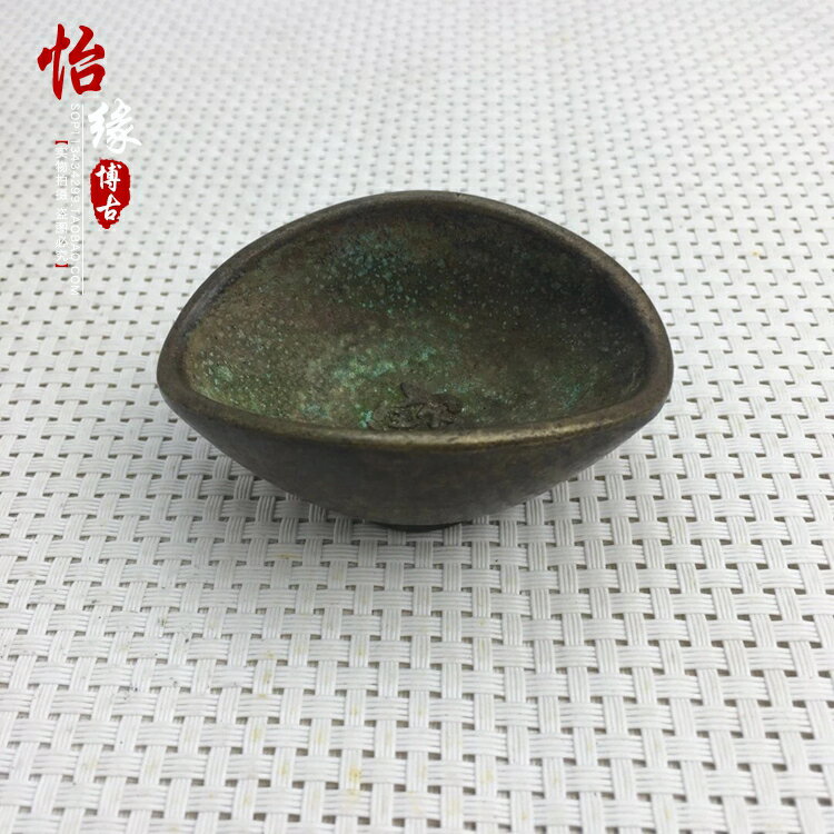 古玩古董雜項 黃銅進寶元寶杯 懷舊老物件裝飾擺件影視道具