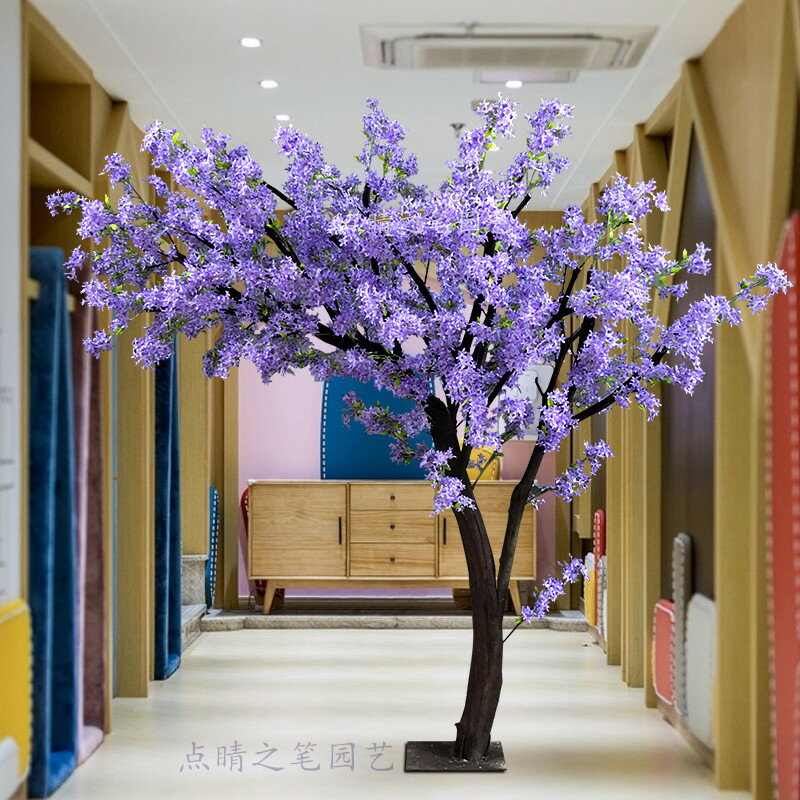 仿真櫻花樹 桃花樹 大型植物客廳室內中國風擺件 許愿樹 假花裝飾