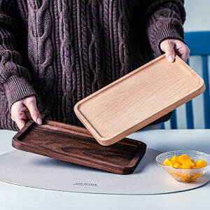 日式木質托盤簡約長方形實木糕點點心盤酒店客廳零食瓜果盤展示盤
