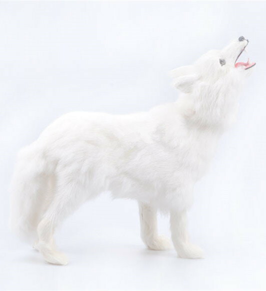 動物模型 模擬雪狼 白狼狗擺件走狼寵物玩具攝影道具教科用品