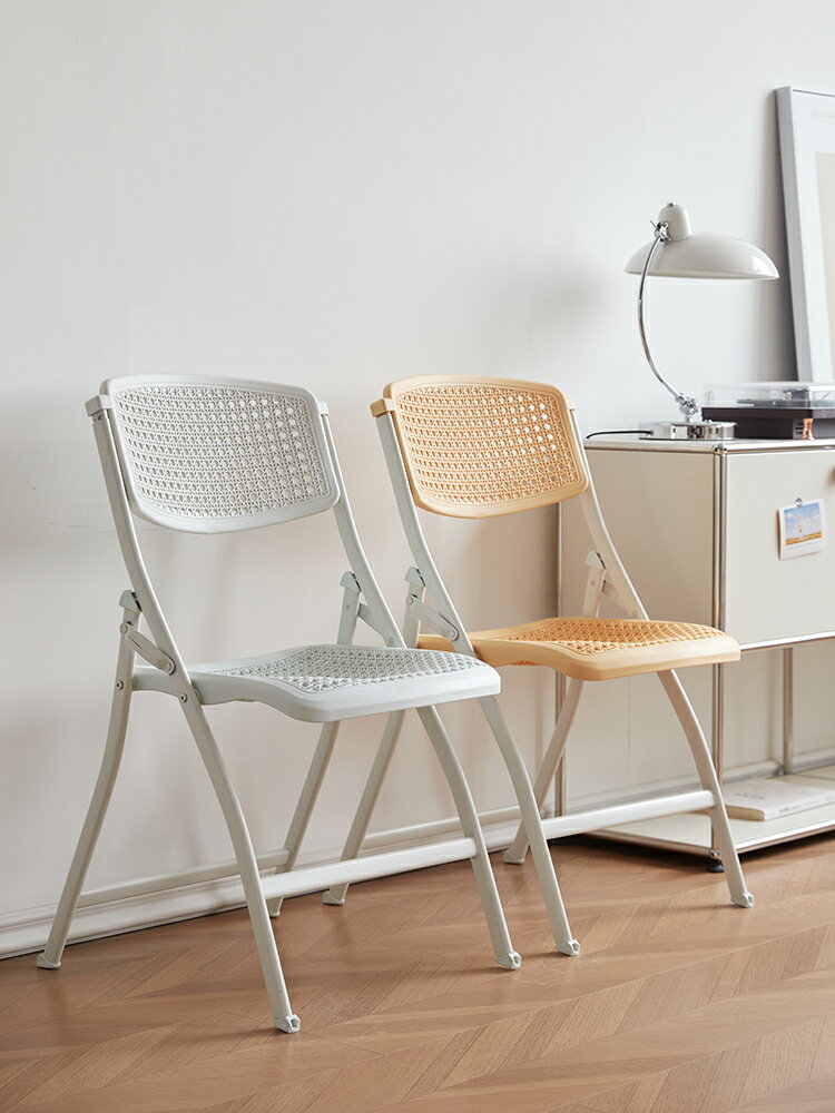 【免運】 簡易凳子塑料折疊椅家用餐椅便攜辦公椅電腦椅靠背椅會議室培訓椅