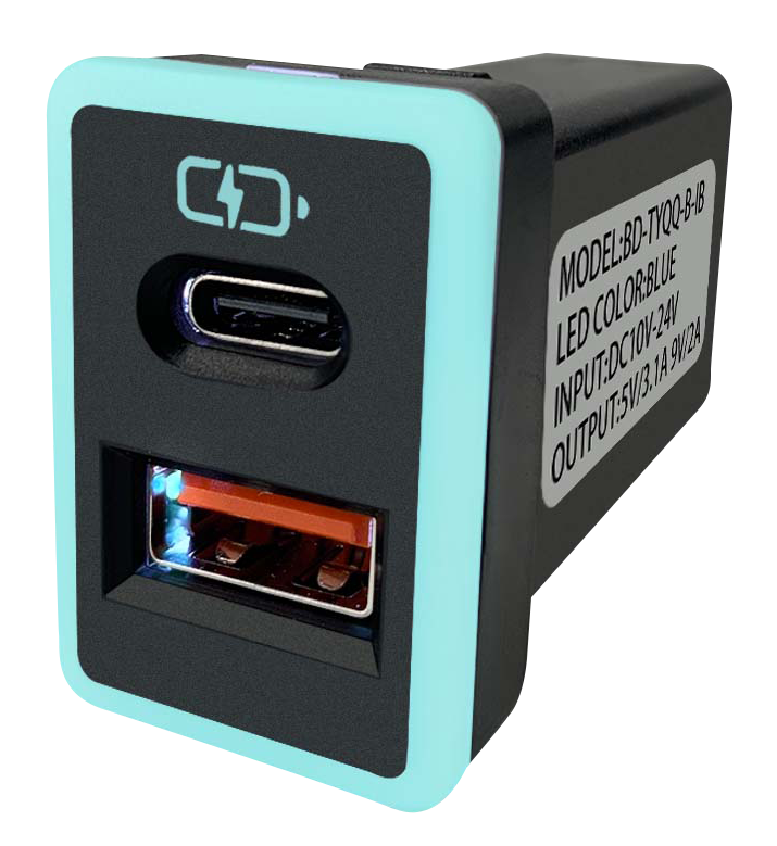 TOYOTA豐田車充 中型USB+Type C 免挖孔3.0快充「附翹棒」 0