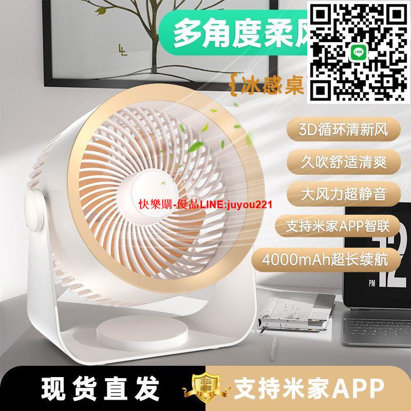 【17.7萬人收藏該品牌】智慧APP強力USB靜音風扇辦公桌宿舍便攜式空氣循環扇充電式小型